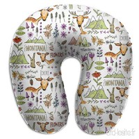 Travel Pillow Wild Deer Memory Foam U Neck Pillow for Lightweight Support in Airplane Car Train Bus - B07V96MRRB